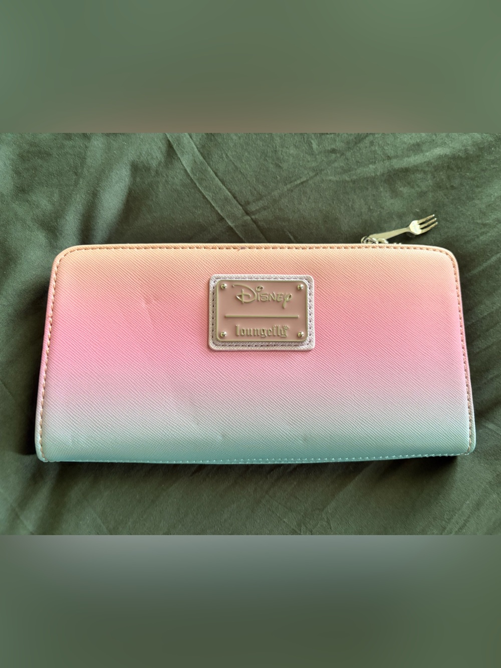 Disney x Loungefly Little Mermaid Pink-to-Blue Ombre Zip Wallet